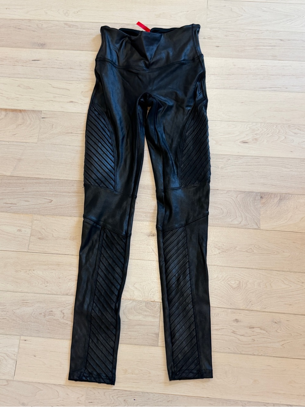 Spanx High-Waist Black Faux Leather Moto Leggings